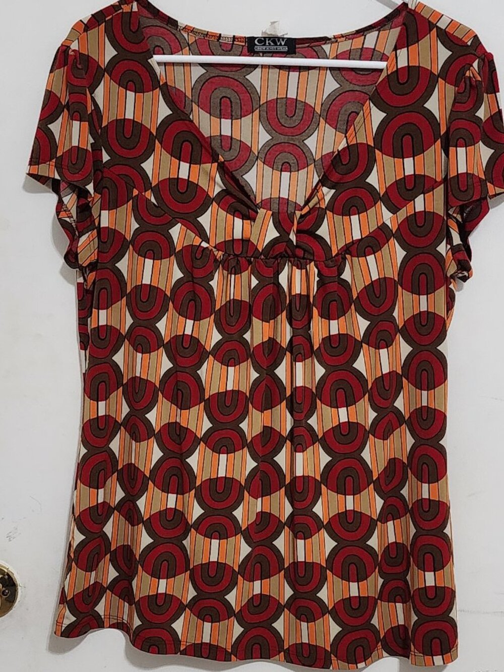 CKW Crew Knit Wear, Ladies Cap Sleeve Top,  Size XL